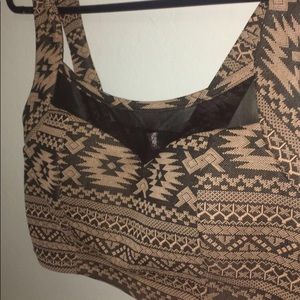 brown designed crop top